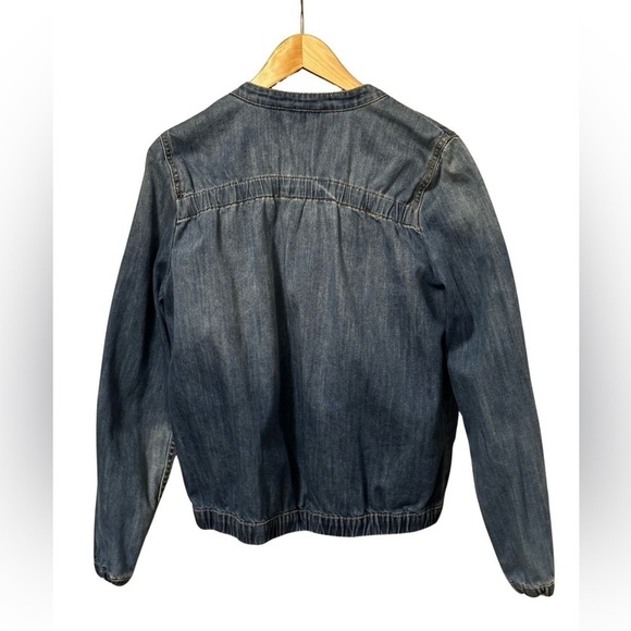 DKNY JEANS Blue Jean Bomber Jacket Women’s Size Medium. - Picture 3 of 15